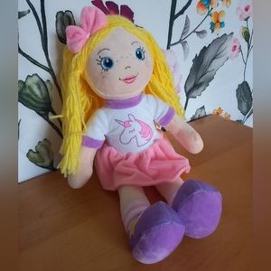 Playtime by Eimmie soft rag doll plush blonde blue eyes pale skin unicorn toy